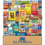 Blue Ribbon Snack Box Care Package Variety Pack (52 Count) Cookies Chips Candy Snacks Box for Office Meetings Schools Friends Family Military College