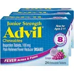 Advil Junior Strength Ibuprofen Fever Reducer Chewables, 100mg