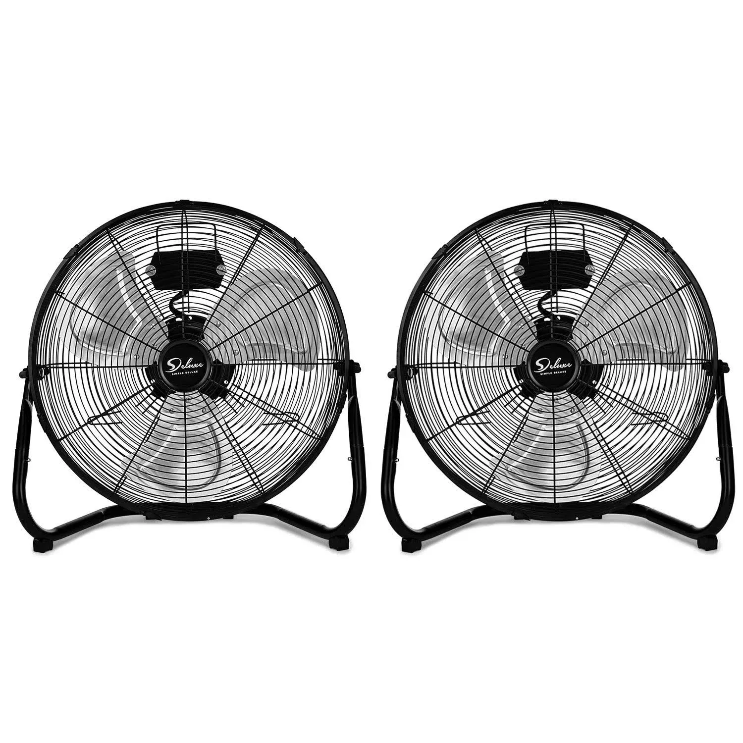 Simple Deluxe 18'' 3-Speed High Velocity Heavy Duty Metal Industrial Floor Fans Oscillating Quiet for Home, Commercial, Residential, and Greenhouse