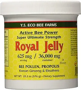 Fresh Royal Jelly + Bee Pollen, Propolis, Ginseng, Honey Mix - 36,000mg Y.S. Org 20.3 oz