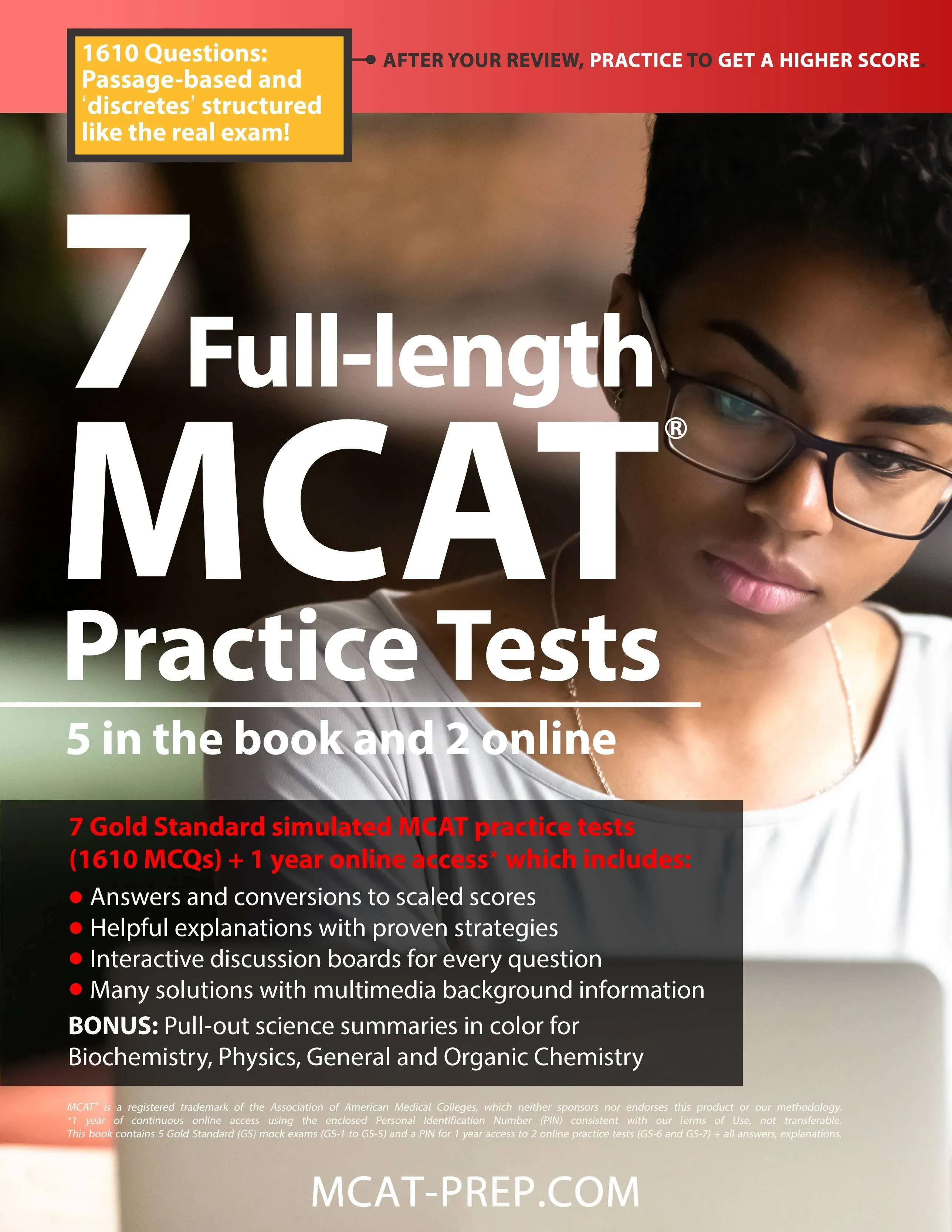 7 Full-length Mcat Practice Tests  5 in the Book and 2 Online