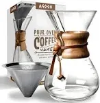 Agogo Pour Over Coffeemaker Set Classic Series with Filter 8 Cups