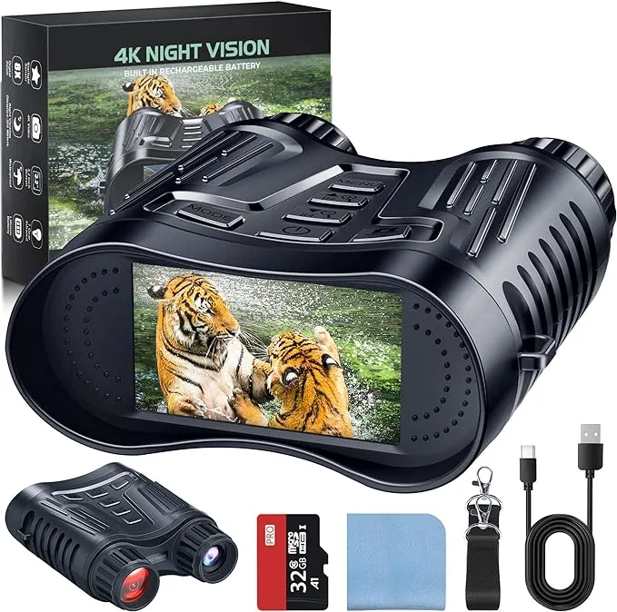 Binoculares con vision nocturna vinoculares night vision LCD Infrared largavista