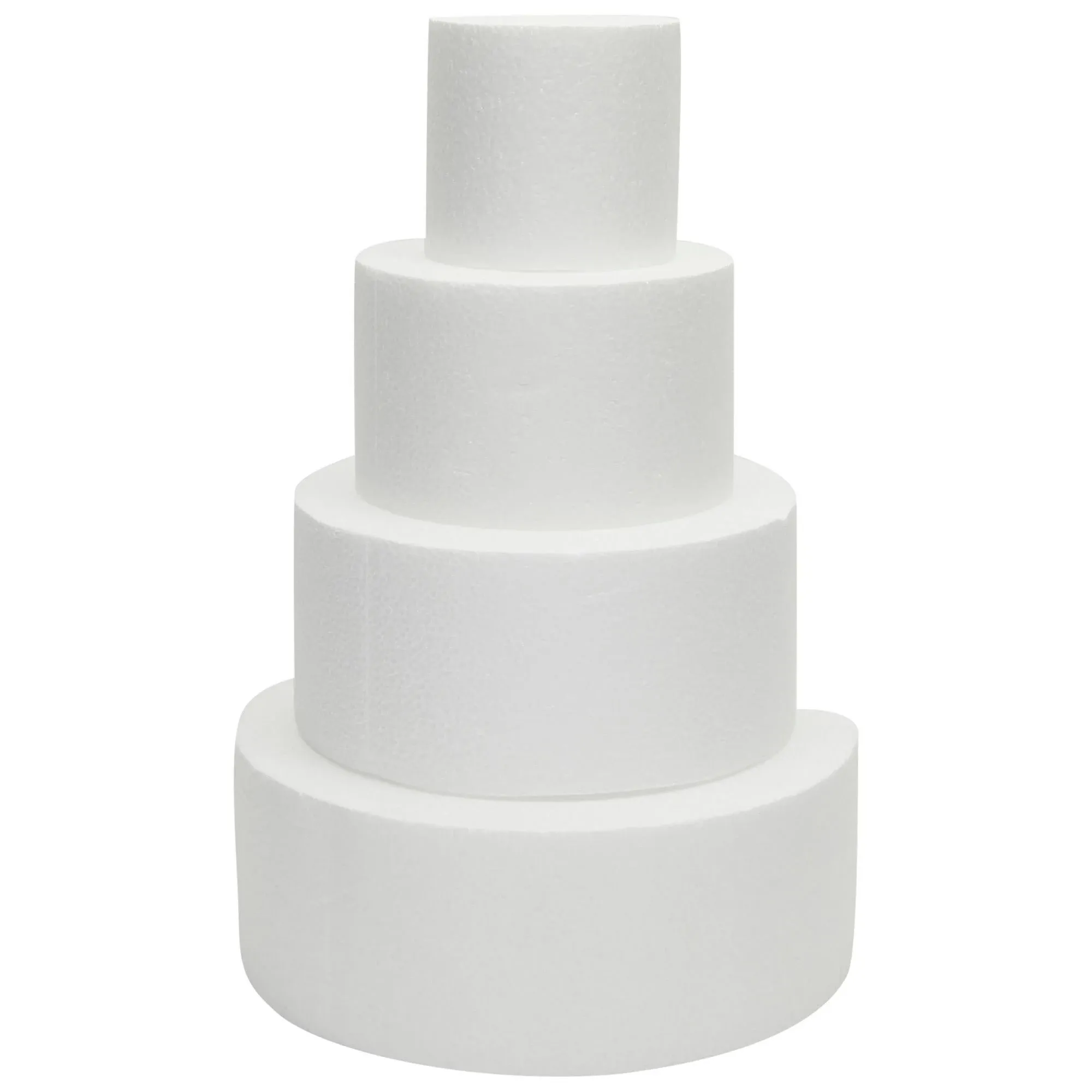 Foam Cake Dummies Set 4 Tiers of 4&#034; 6&#034; 8&#034; 10&#034; Dummy Wedding Cake Rounds