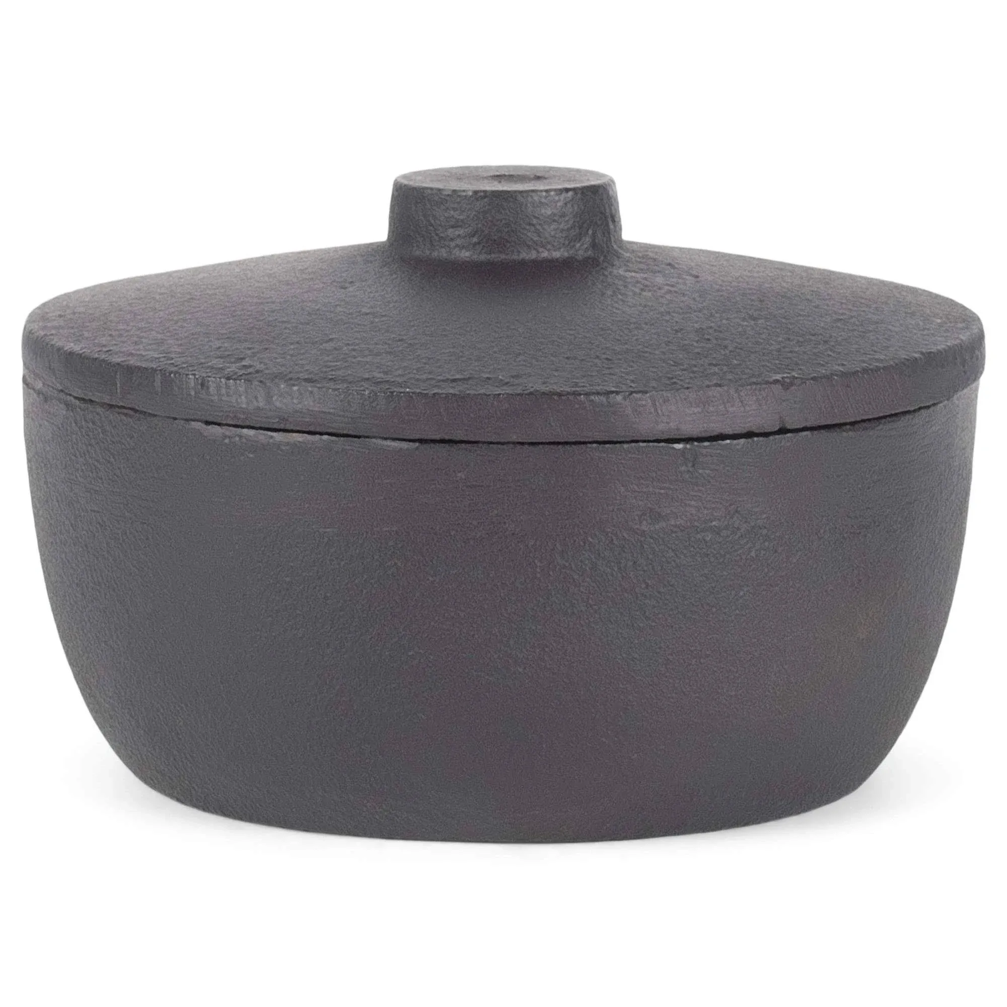 47th & Main Durable Black Cast Iron Bowl, Small, Pot With Lid