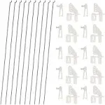 10 Pcs 0.047x10.24 Steel Pushrods and 10 Pcs Nylon 0.79x0.43 Lock On Control Horns 4 Holes for RC Airplane Model Aircraft DIY Parts