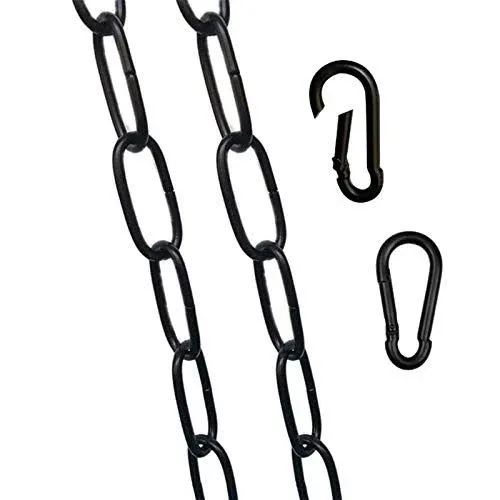 6 Feet Black Finish Metal Looping Chain Hanging Lighting Chain