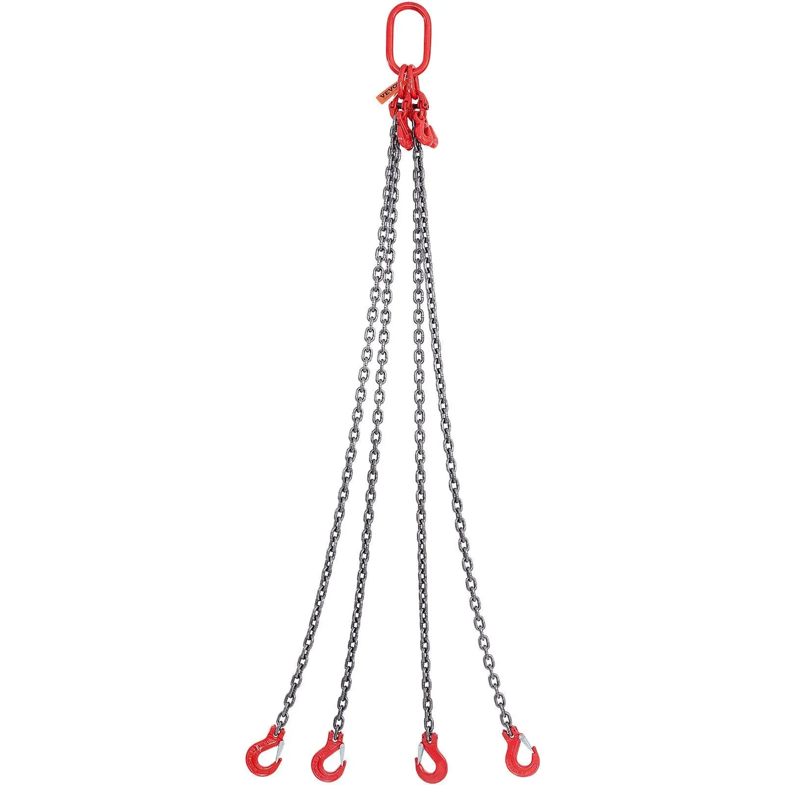 VEVOR 5/16&#039;&#039; x 5&#039; Chain Sling 4 Legs G80 Lifting Chain with Grab Hooks 11000lbs