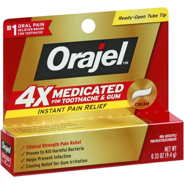 Orajel Medicated Toothache &amp; Gum Instant Pain Relief Cream EXP 12/23