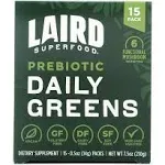 Laird Superfood Prebiotic Daily Greens Powder - Pack of 15 Single Serve Sachets - Essential Vitamins & Minerals - Fiber, Adaptogen & Fruits, Vegetables – Supports Gut Health – Non-GMO, VeganLaird Superfood Prebiotic Daily Greens Powder - Pack…