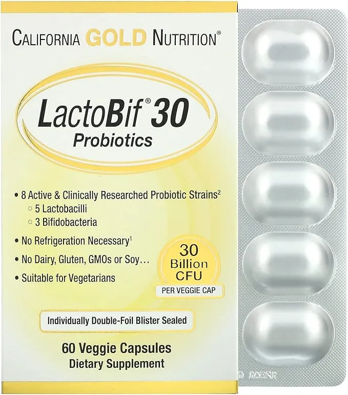 California Gold Nutrition, LactoBif 5 益生菌，50 億 CFU，60 粒素食膠囊