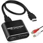 avedio Links 4K HDMI Audio Extractor, HDMI to HDMI + Optical Toslink SPDIF + 3.5mm Aux Stereo Audio Out, HDMI Audio Converter Adapter Splitter Support