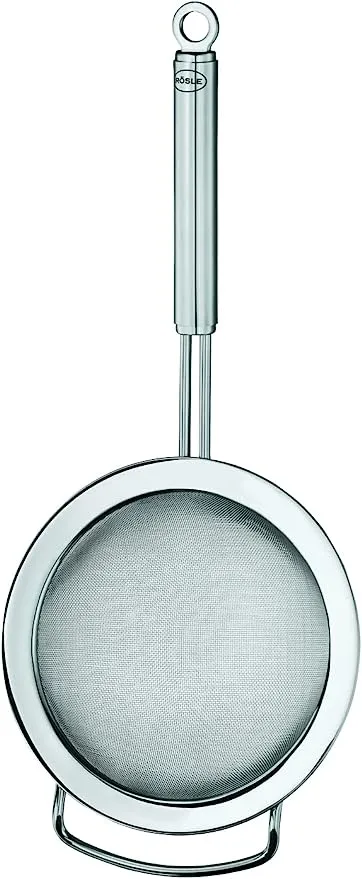 Rösle Stainless Steel Round Handle Kitchen Strainer, Fine Mesh, 7.9 Inch