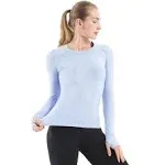 Women&#x27;s Slim Fit Long Sleeve Seamless Sports Running Yoga Tops