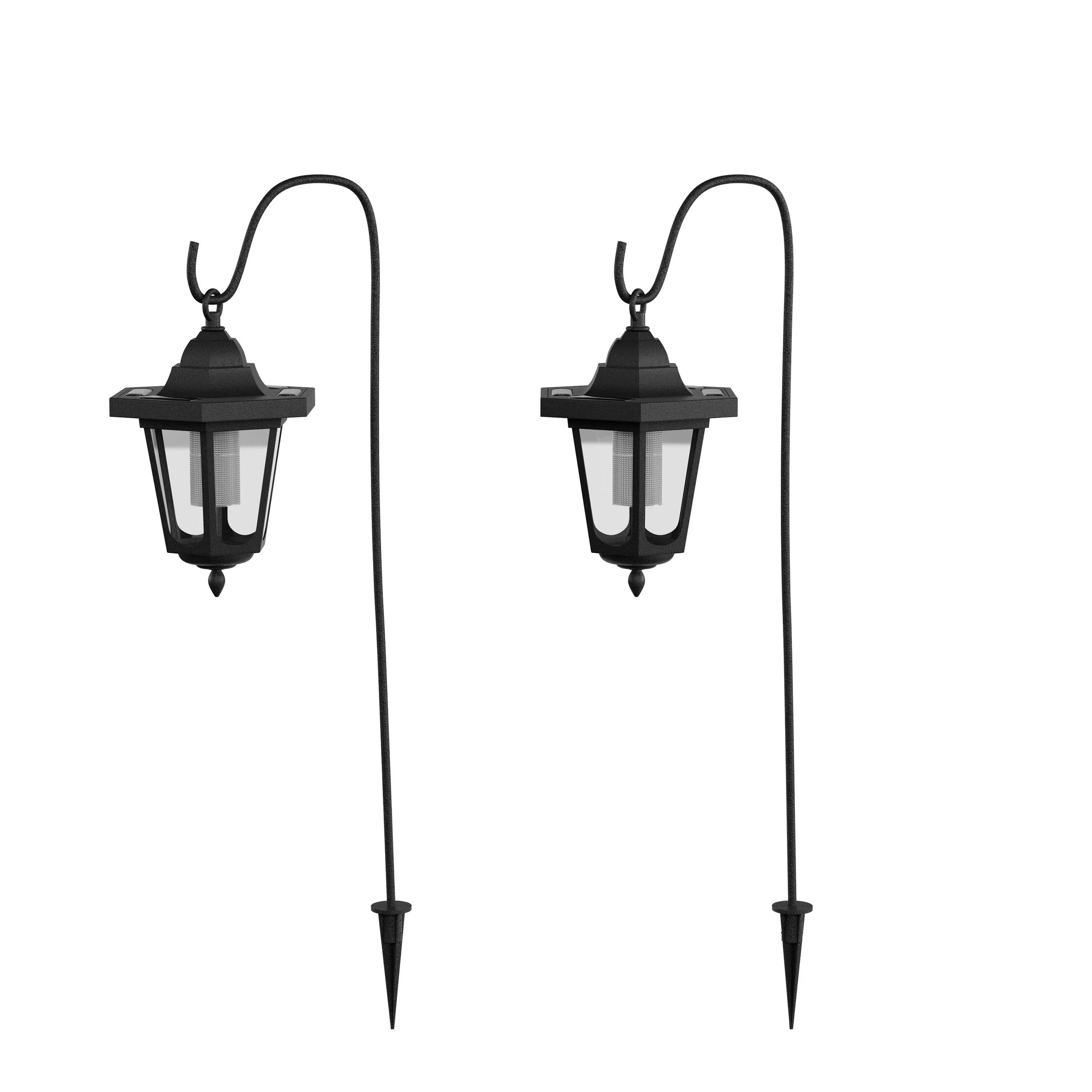 Hanging Solar Coach Lights 26" 2 PC Pure Garden