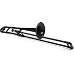 pInstrument Plastic pBone Trombone - Mouthpieces and Carrying Bag - Bb Authentic Sound for Student & Beginner - Durable ABS Construction - Black