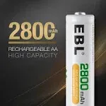 EBL AA Rechargeable Batteries 16 Pack 2800mAh with 8 Bay Battery Charger for AAA