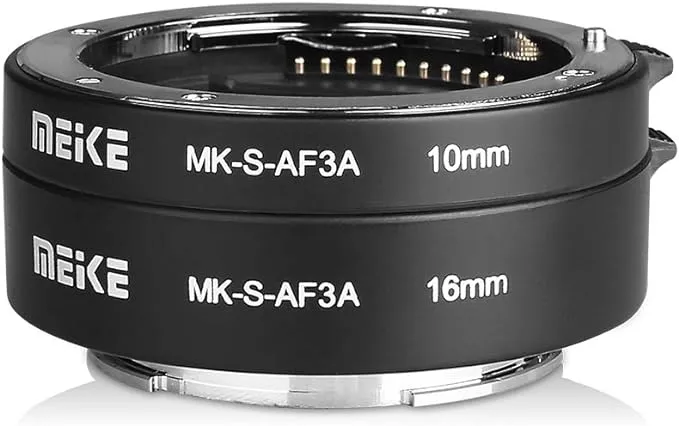 MEIKE MK-S-AF3A AF Adapter Ring for Autofocus Macro Extension Tube (10mm+16mm) for Sony E-Mount Mirrorless Camera A7 NEX A7 A7II A7M2 NEX3 NEX5 NEX6 NEX7 A5000 A5100 A6000 A6300 0