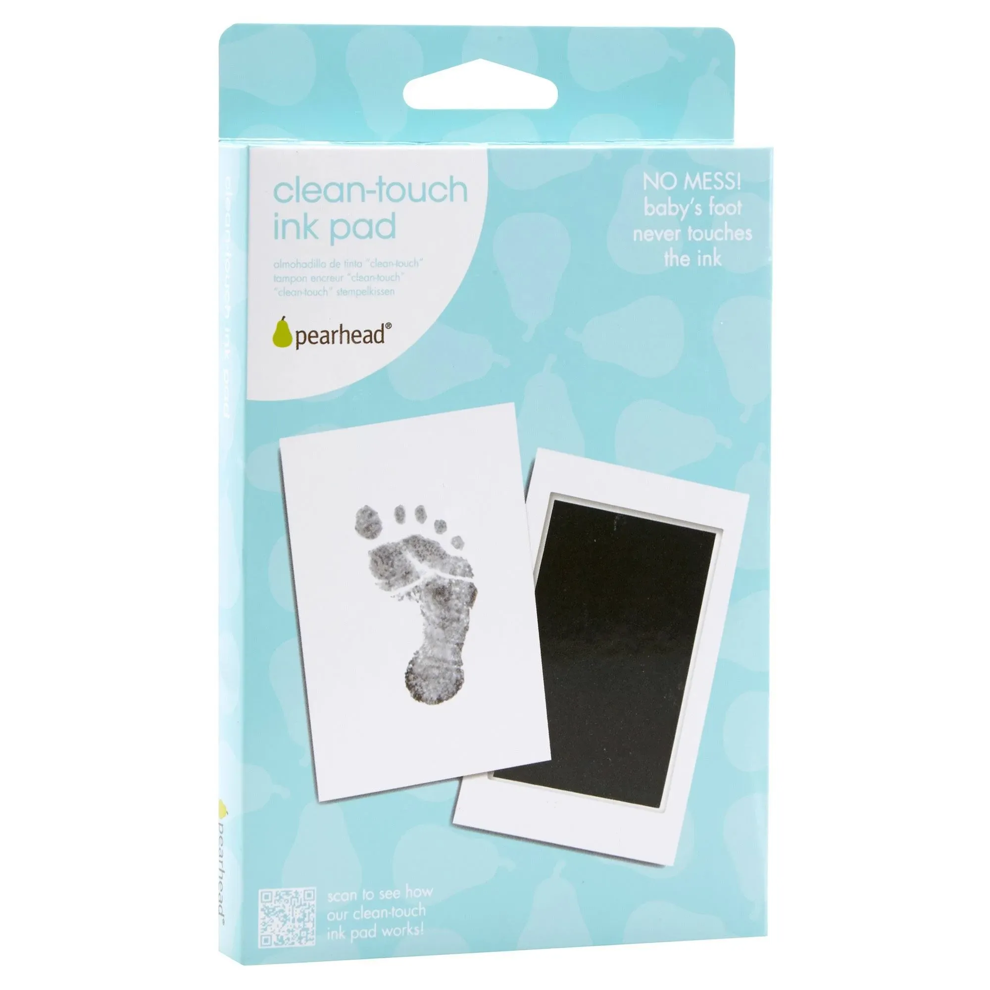 Pearhead Black Newborn Baby Handprint or Footprint Clean Touch Ink Pad