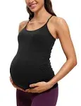 CRZ YOGA Butterluxe Y Back Maternity Tank Top for Women Ruched Pregnancy Basic Tops Sleeveless Athletic Yoga Shirts Camisole