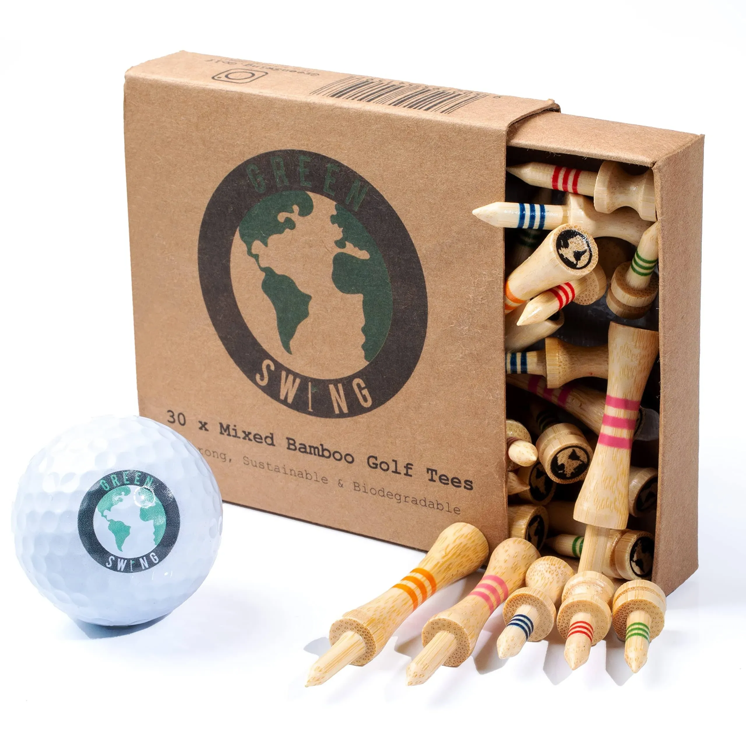 Green Swing Bamboo Castle Golf Tees | Strong Sustainable Biodegradable