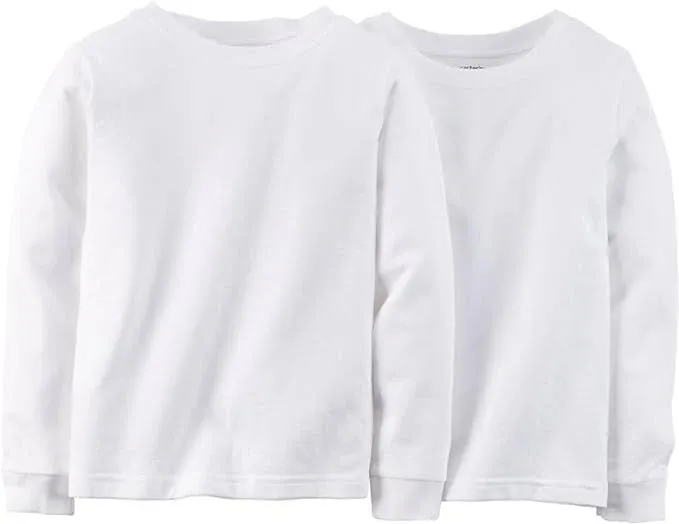 Carter's Little Boys' Long Sleeve 2-Pack Cotton Undershirts