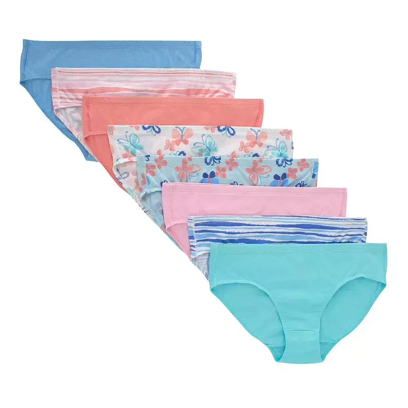 Girls Hanes Ultimate® 8-Pack Pure Comfort® Organic Hipster Panties