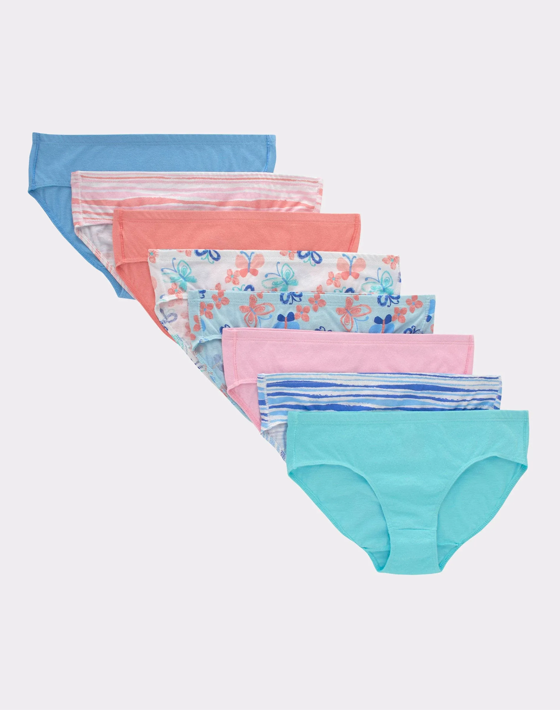 Girls Hanes Ultimate® 8-Pack Pure Comfort® Organic Hipster Panties