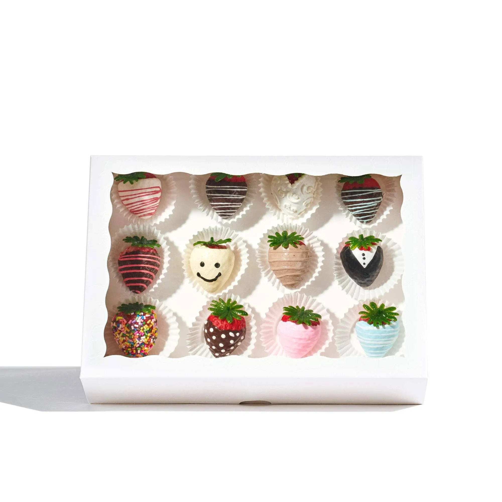 4pcs 10 X 7 X 2.5 Inches Elegant Cookies Boxes Strawberries Boxes With Display W