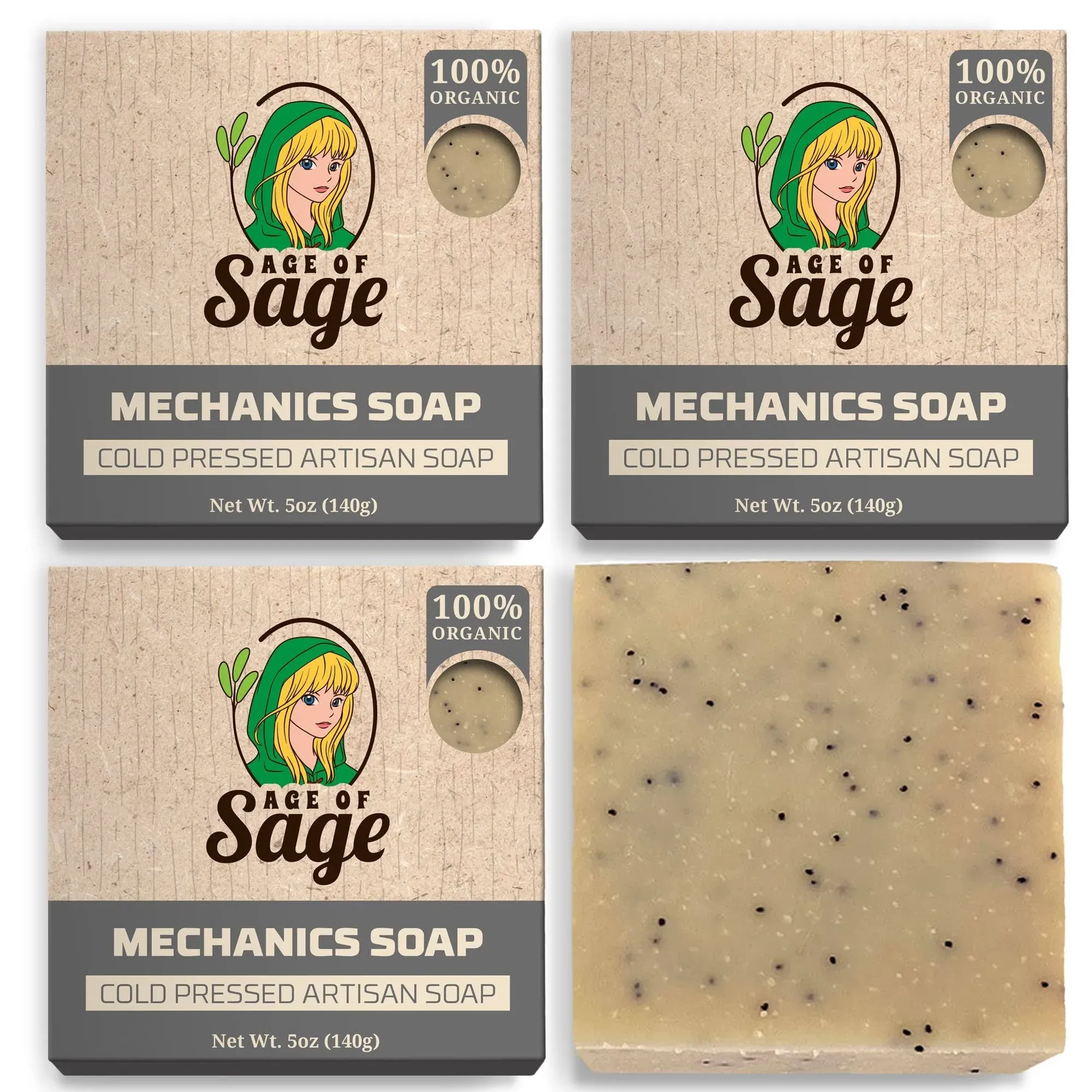 Age of Sage Natural Bar Soap for Men - Vegan Bath Soap Bars Gift Set - Handmade ...