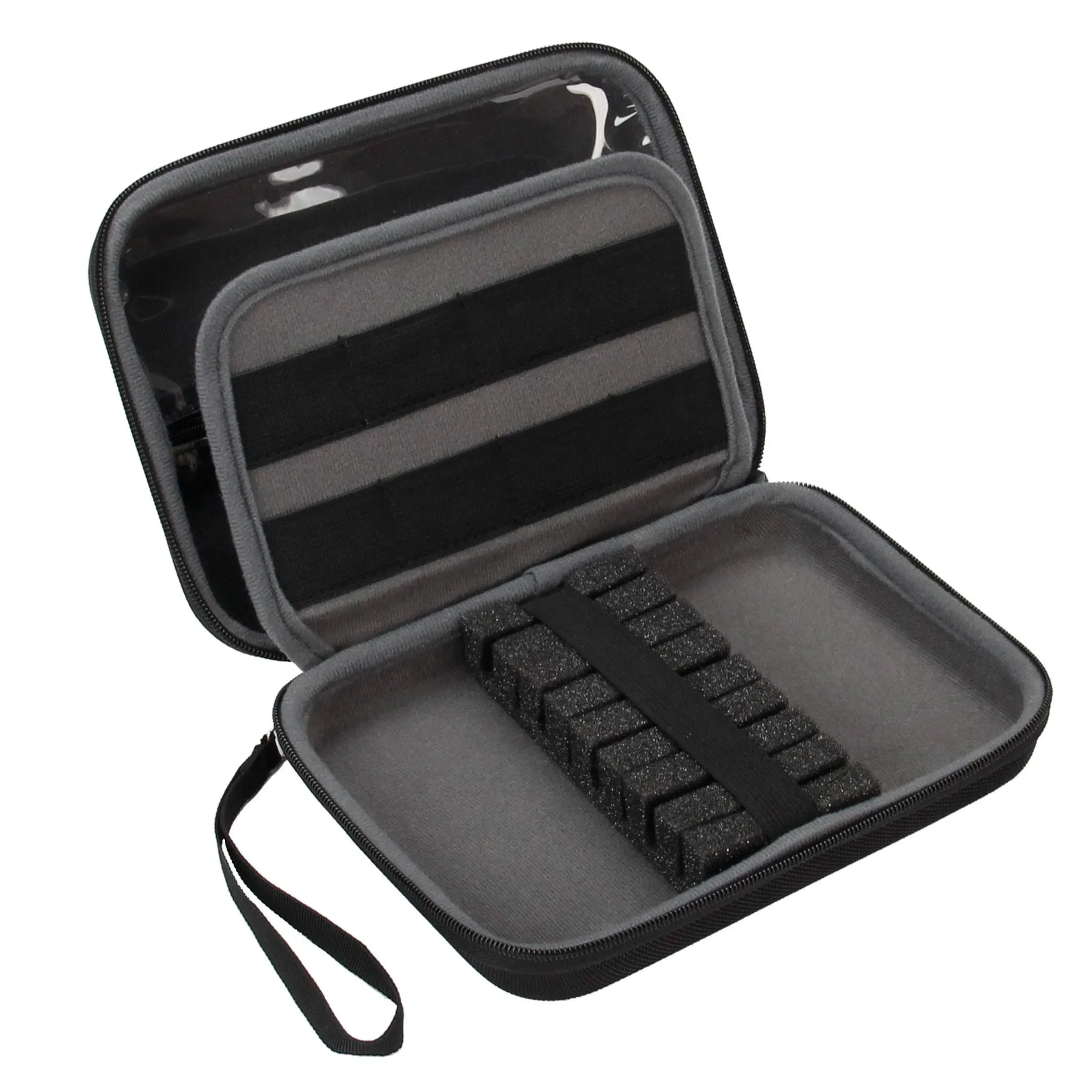 USA Gear Hard Shell Dart Case - Dart Holder for 8 Darts & Accessories, Tips, Axles & Steering Wheels - Compatible with Soft Tip and Steel Tip Darts (Black)