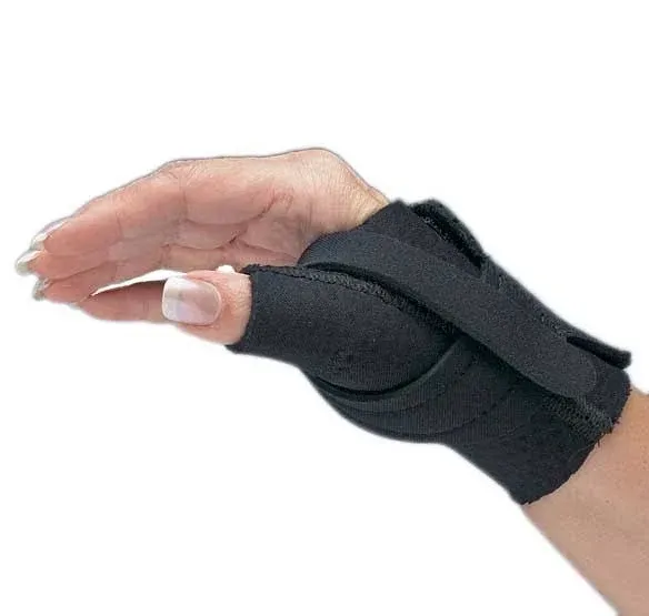 Comfort Cool Thumb CMC Restriction Splint. Beige Patented Thumb Brace Provides Support/Compression. Indications - Arthritis, Tendinitis, Dislocations, Sprains, Repetitive Use. Left Small Plus