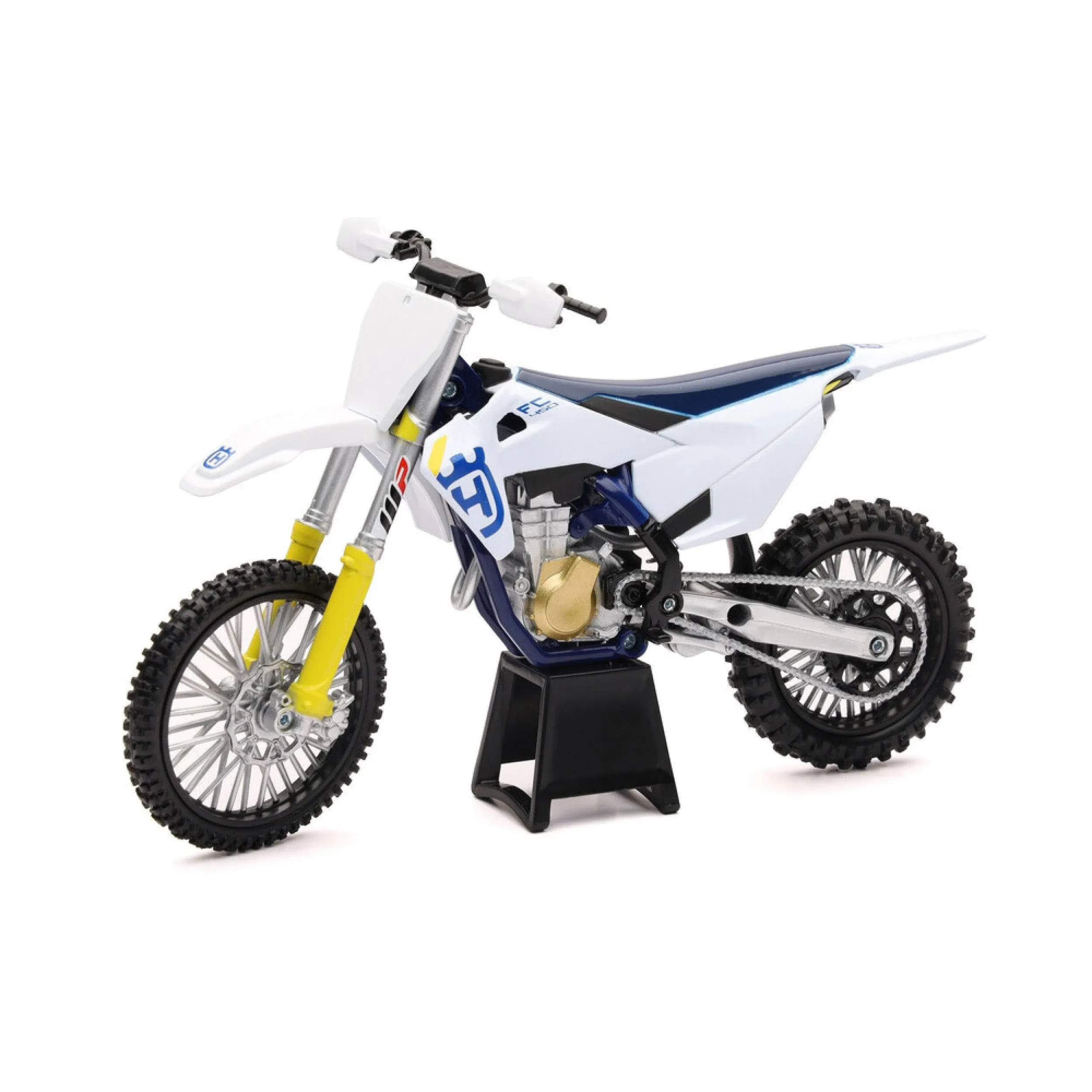 HUSQVARNA FC450 WHITE &amp; BLUE 1/12 DIECAST MOTORCYCLE MODEL BY NEW RAY 58153