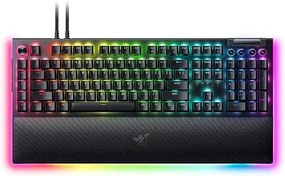 Razer BlackWidow V4 Pro Wired Mechanical Gaming Keyboard: Yellow Mechanical Switches - Linear & Silent - Doubleshot ABS Keycaps - Command Dial - Programmable Macros - Chroma RGB - Magnetic Wrist Rest