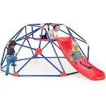 INFANS Climbing Dome with Slide, Kids Outdoor Jungle Gym Geometric Dome Climber, 8FT Climbing Structure Backyard Playground