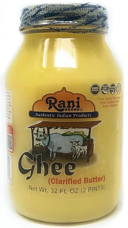 Rani Ghee Pure & Natural from Grass Fed Cows (Clarified Butter) 32oz(2lbs) 908g ~ Glass Jar | Paleo Friendly | Keto Friendly | Gluten Free | Kosher | Product of USA