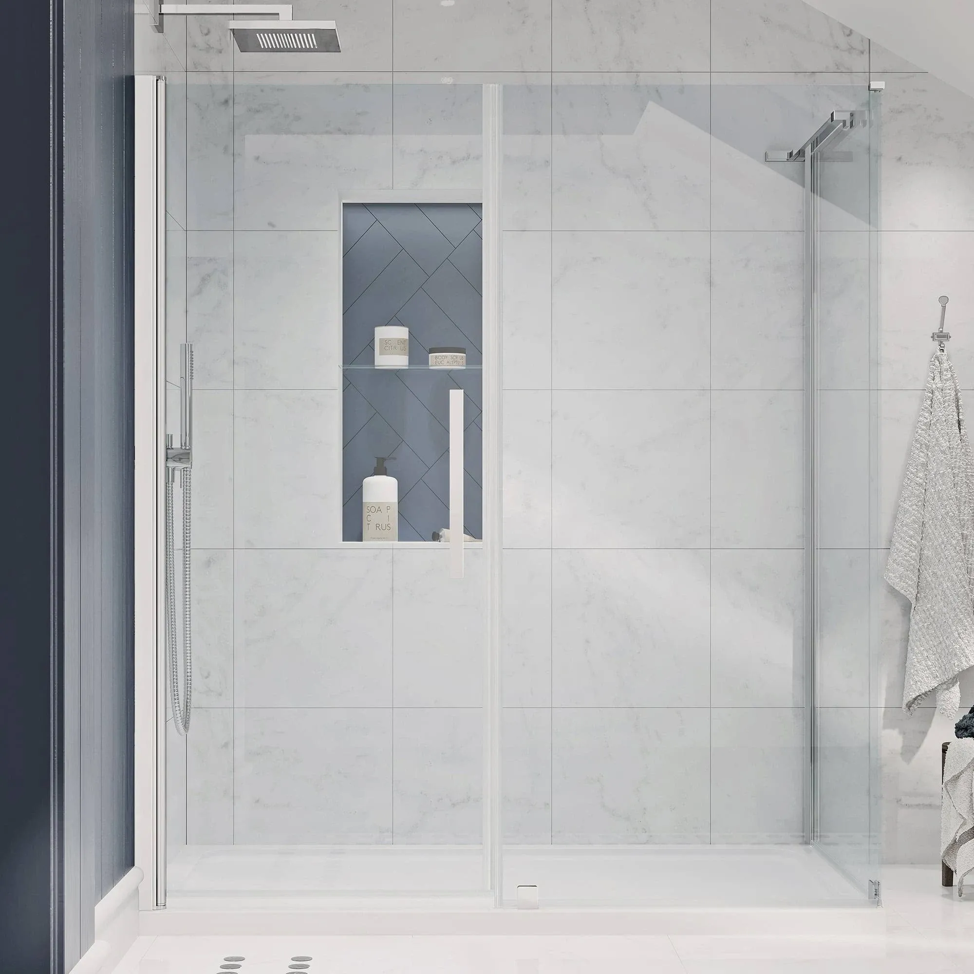 Endless PA0561190 Pasadena Corner and Base 60" W x 74 3/4" H, Chrome - Contemporary - Shower Stalls And Kits - by OVE Decors | Houzz