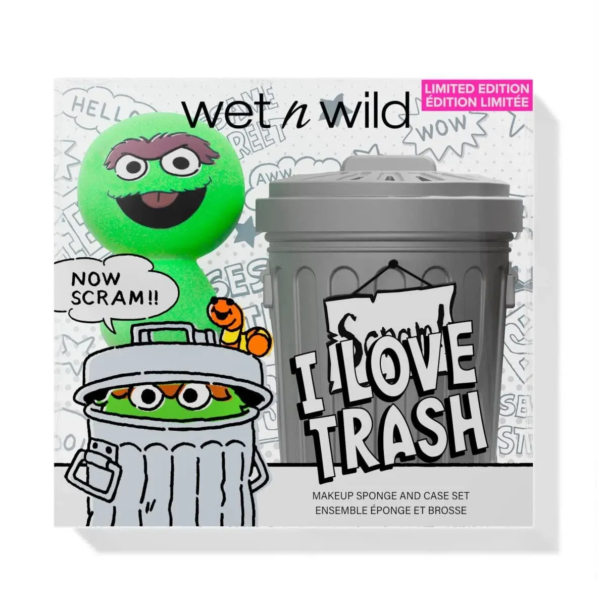 Wet n Wild Sesame Street Make-up Collection Oscar the Grouch - Sponge &amp; Case Set