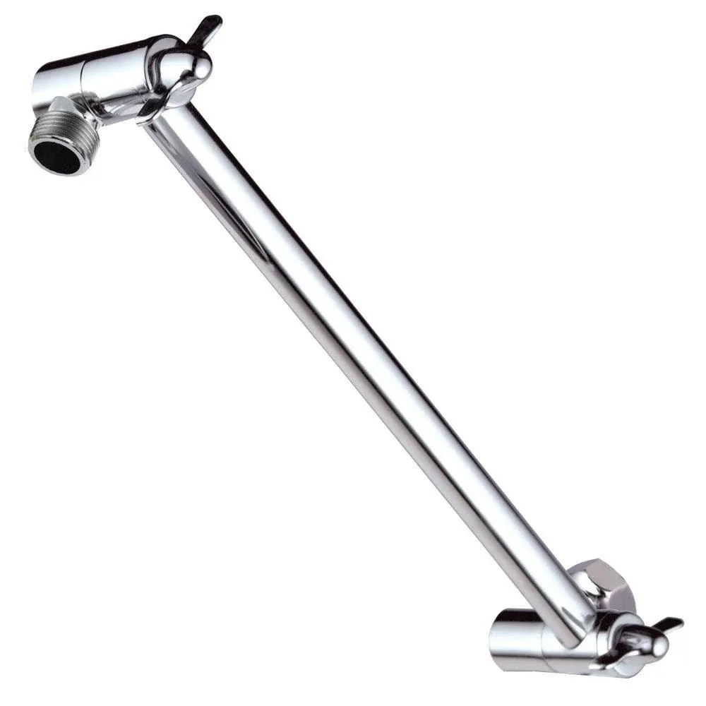 Hotel Spa 11" Solid Brass Adjustable Shower Extension Arm with Lock Joints. Lower or Raise Any Rain or Handheld Showerhead to Your Height & Angle / 2-Foot Range – Universal Connection, Brushed Nickel