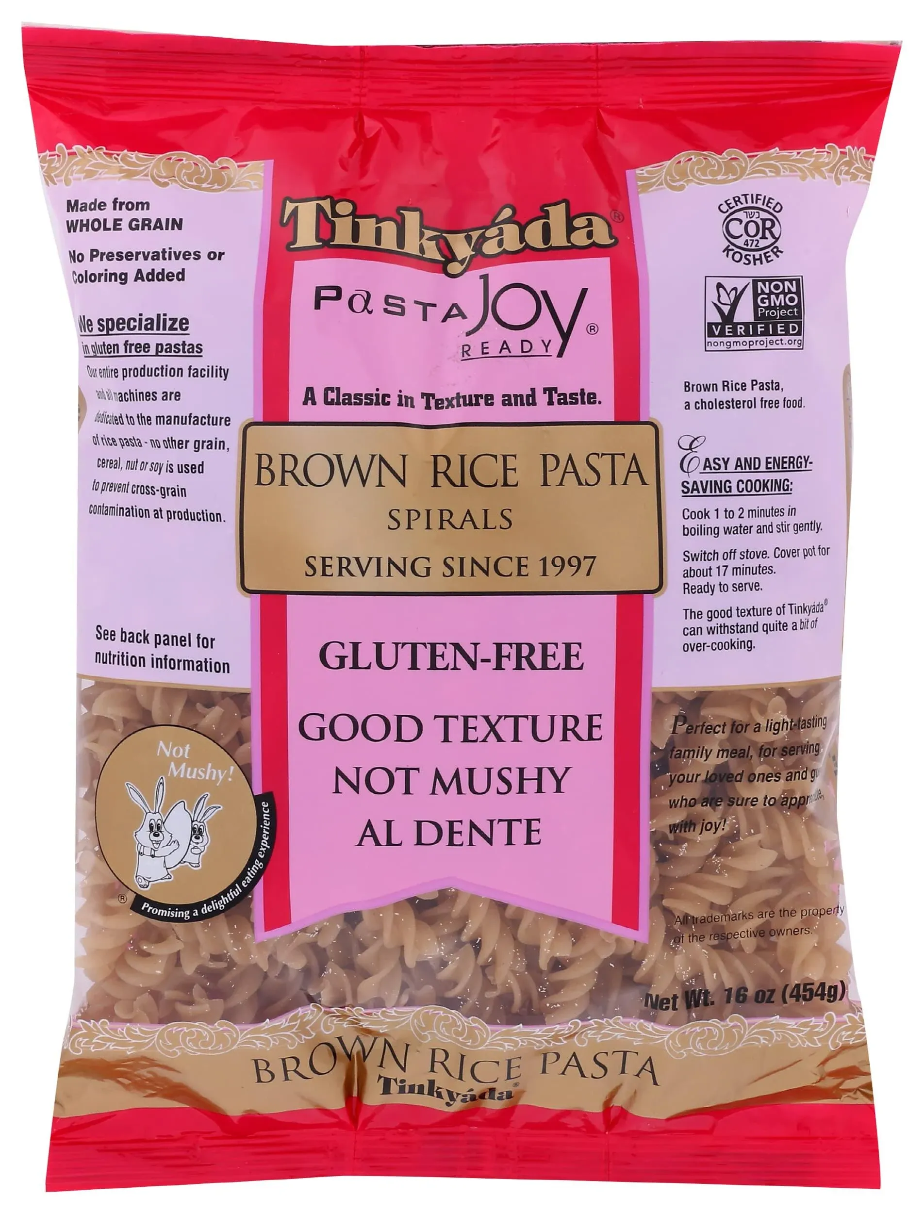 Tinkyada Pasta Joy Ready Brown Rice Pasta, Organic, Spirals - 12 oz