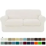 Hokway Stretch Couch Cushion Slipcovers Reversible Cushion Replacement Slipcovers Sofa Cushion Covers(White, 3)