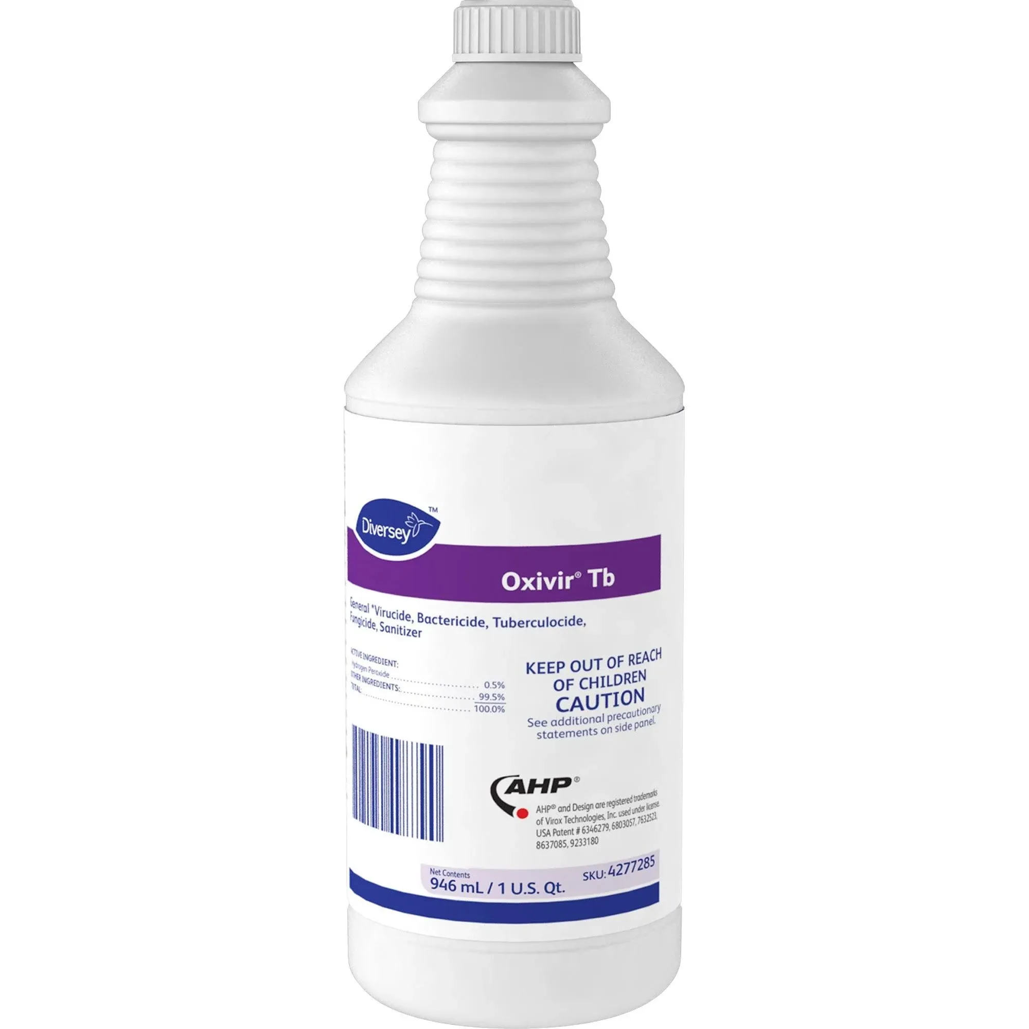 Oxivir Diversey 4277285 Tb Disinfectant Cleaner, Accelerated Hydrogen Peroxide, Ready-to-Use, 32-Ounce (Pack of 12 Capped Bottles + 1 Reusable Spray Nozzle) 