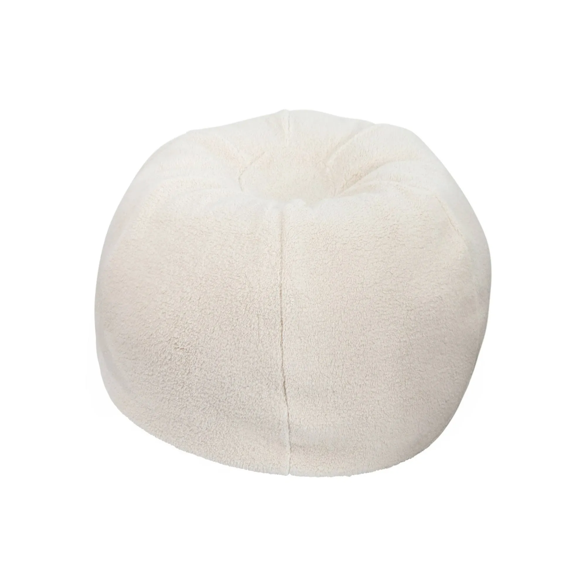 Flash Furniture Dillon Small Natural Faux Sherpa Refillable Bean Bag Chair for ...