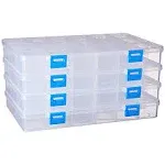 BENECREAT 4 Pack 18 Grids Large Transparent Plastic Storage Box Bead Organizer Adjustable Dividers Jewelry, Beads, Tools, Craft Accessories Other...