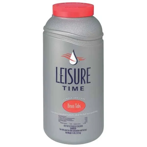 LEISURE TIME 45430A Brom Tabs Bromine Cleanser for Spas and Hot Tubs, 4 lbs