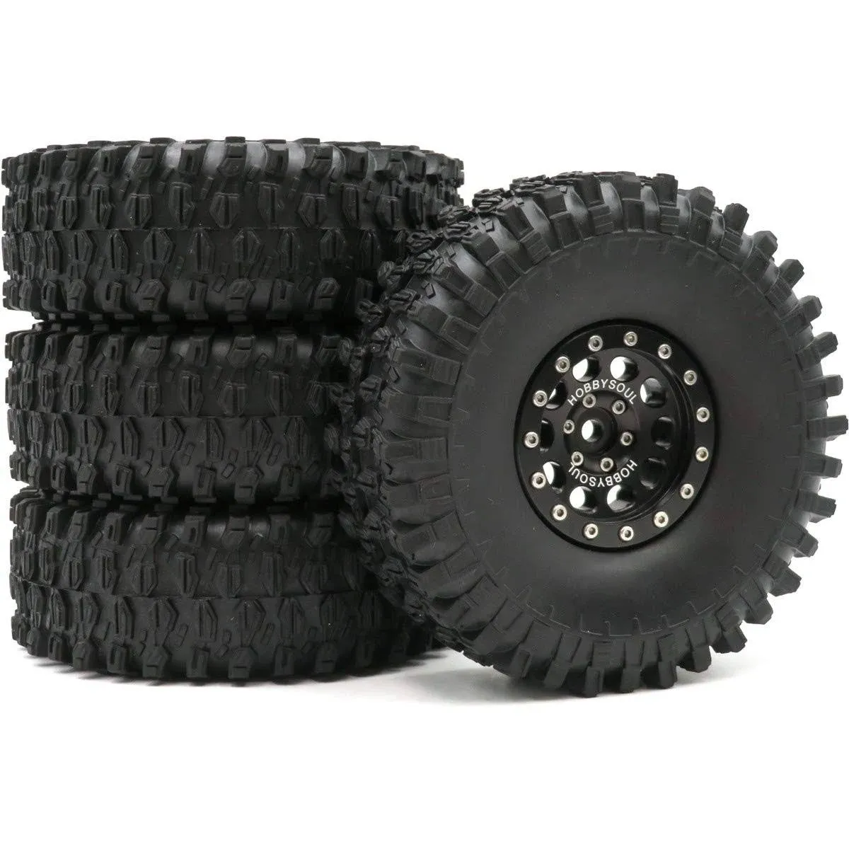 hobbysoul RC 1.9 Tires Tyres Height 120mm/4.72inch 1.9 Beadlock Wheels Rims Hex 12mm