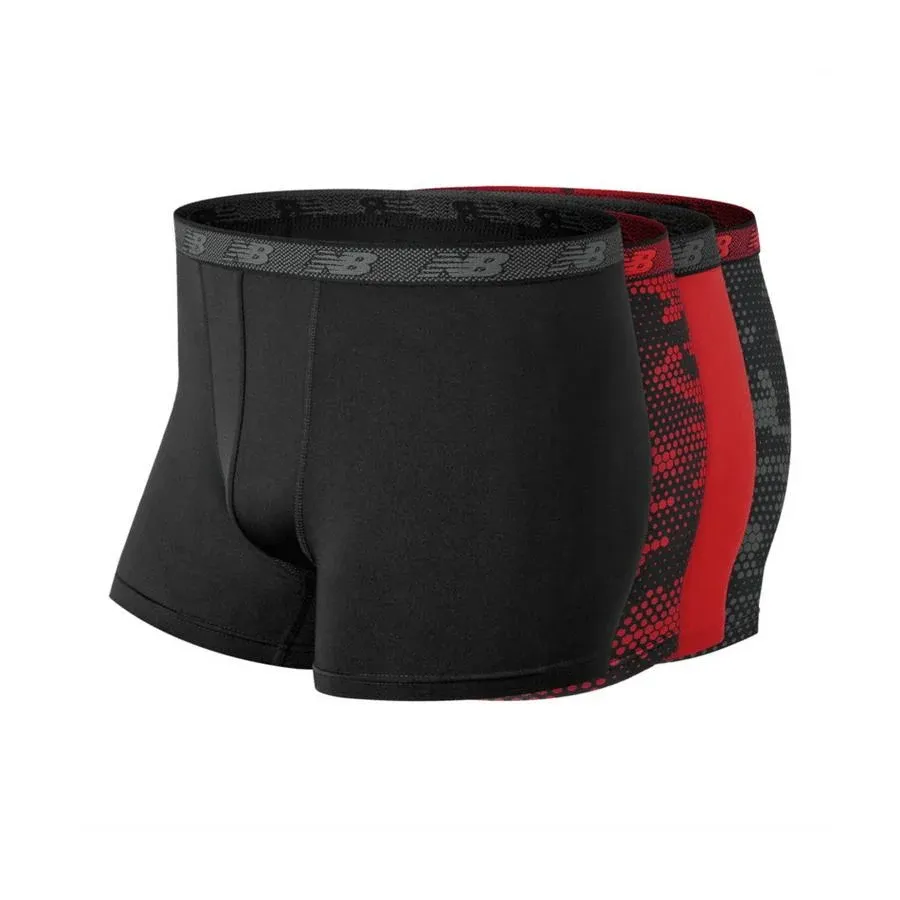 New Balance Lau13003 Boys Performance Boxer Brief 4 Pack - Team Red Inline, Xs