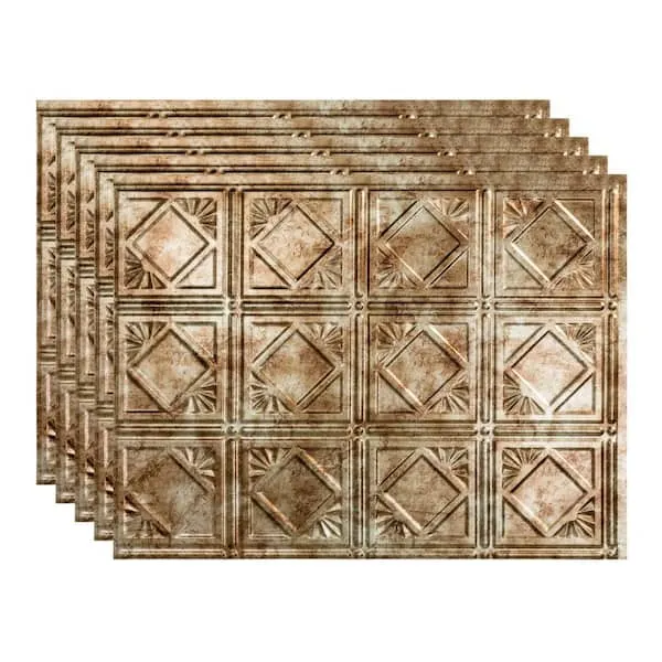 Fasade Traditional 4 24.25-in x 18.25-in Antique Bronze Backsplash Panels