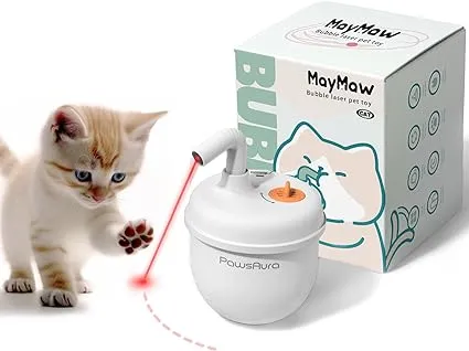 MayMaw Bubble Cat Laser Toy - Automatic Cat Toy with Tumbler Design, Interactive ...