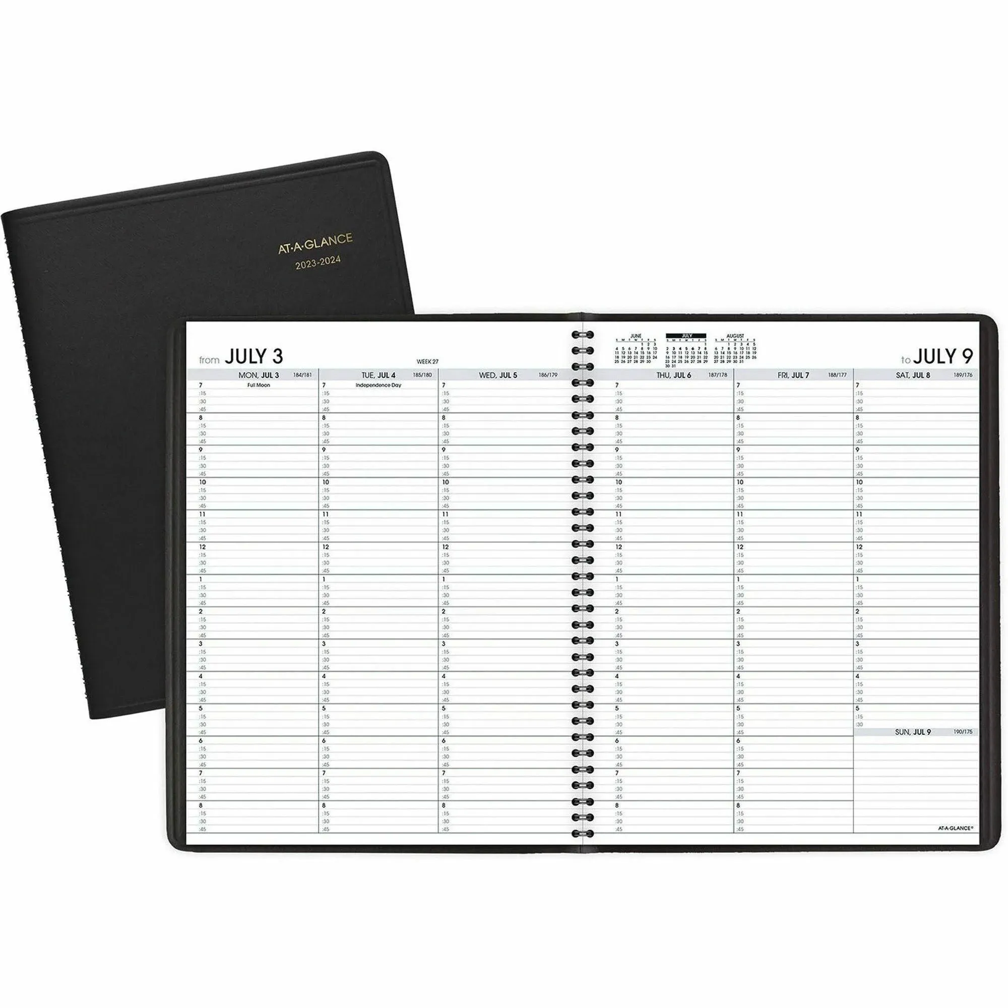 At-a-glance Weekly Appointment Book, 11 x 8.25, Black Cover, 14-Month